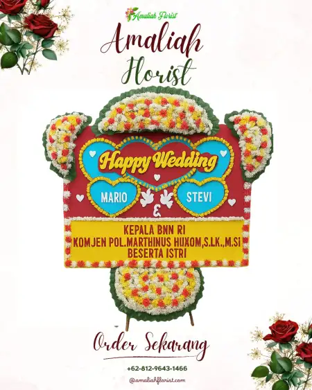 Papan Bunga Pernikahan Berembeng